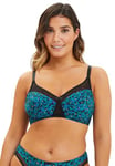 SANS COMPLEXE Complice_70SAD81 Soutien-Gorge, Imprime Floral Bleu Emeraude, 95C Femme