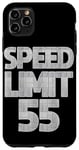 Coque pour iPhone 11 Pro Max Panneau de limitation de vitesse pour 55e anniversaire femme homme conduite drôle 55 mph