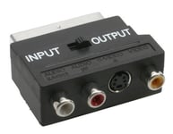 Inline 89953, Scart (21-Pin), 3 X Rca + S-Video, Hankoppling, Honkoppling, Svart