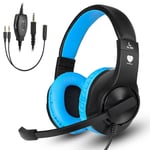 BUTFULAKE Stereo Gaming Headset for PS4 Xbox One Nintendo Switch Adjustable Earmuffs and Over-Ear OVER-ALL Noise Isolation , Lightweight 3.5mm Wired Volume Control with Soft Mic for Laptop PC