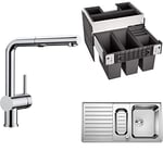 BLANCO 518406 Linus-S Vario Kitchen Mixer Tap+ 523665 Classic Pro 6 S-IF+ Select II 60/4 Orga Waste Separation System