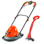 Flymo TurboLite Hover Mower and MiniTrim Grass Trimmer – 1400 W, 25 cm Cutting Width, Ambidextrous Handles, Folds Flat
