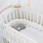 Baby roterande rak säng, sängräcke dekoration, handgjord tresträngsstickning Original White 2 meters