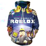 Roblox Gaming Sport Hoodies för Barn 5-10 År - Pojkar & Flickor - Tröja med Huva - Present E 8-9 Years