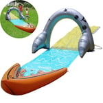 Backyard Water Slide for Kids, Lawn Water Slides Garden Racing Water Slides Mat, Inflatable Surfboard, Summer Spray Water Toys for Outdoor Party (480X70cm)