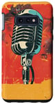 Coque pour Galaxy S10e Microphone vintage musique rétro chanteur audio
