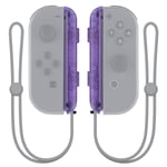 eXtremeRate Clear Atomic Purple Replacement shell for Nintendo Switch Joycon Strap, Custom Joy-Con Wrist Strap Housing Buttons for Nintendo Switch Joy-Con & Switch OLED Joycon - 2 Pack
