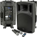 250W 15" Outdoor Portable PA System Bluetooth Karaoke Speaker Wireless Battery