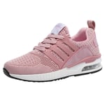 JURTEE Ladies Trainers Pink Breathable Mesh Sneakers Comfortable Air Cushioned Running Walking Athletic Sports Shoes (UK:6,Pink)