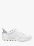 Hotter Gravity II Lightweight Leather Trainers, White/Sage