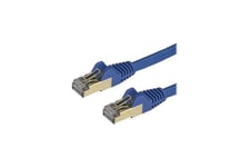 StarTech.com 50cm CAT6A Ethernet Cable, 10 Gigabit Shielded Snagless RJ45 100W PoE Patch Cord, CAT 6A 10GbE STP Network Cable w/Strain Relief, Blue, Fluke Tested/UL Certified Wiring/TIA - Category 6A - 26AWG (6ASPAT50CMBL) - patchkabel - 50 cm - blå