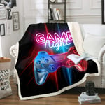 Gamepad Blanket for Kids Boys Teens Gamer Throw Blanket Video Game Gamepad Fleece Blankets Colorful Game Controller Sherpa Blanket for Chair Office Room Plush Blankets King 87"*94"