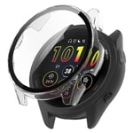 Garmin Forerunner 165 Heltäckande skal med inbyggt skärmskydd, Genomskinlig