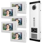 100-240V 7 Inch HD IR Video Intercom Doorbell One Camera With Five Monitor ( HEN
