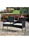 Outdoor Patio Garden Furniture, Rattan Wicker Loveseat Bench