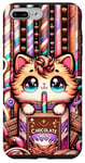 iPhone 7 Plus/8 Plus Kawaii Chocolate Milk Cat - Charming Japanese-Inspired Art Case