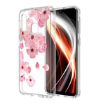 ZhuoFan for Samsung Galaxy A20e Case, Phone Case Transparent Clear with Pattern [Ultra Slim] Shockproof Soft Gel TPU Silicone Bumper Skin Back Cover For Samsung A20e 5.8 inch (Peach Blossom)