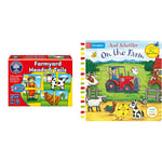 Orchard Toys Farmyard Heads and Tails Game, Matching & Memory Game, Educational Games Toys, Perfect for Toddlers and Kids, Age 18 months+ & On the Farm: A Push, Pull, Slide Book