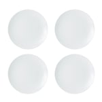 Chalk Porcelain Dinner Plates, Set of 4, 27cm, White
