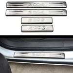 AILZNN Door Sills Scuff Plate for Peugeot 2008 2013-2019, Stainless Car Door Sill Protector Welcome Pedal Plate Guards Car Styling Accessories, 4pcs