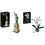 LEGO 21042 Architecture Statue of Liberty Model Building Kit, Collectable New York Souvenir Set & 10311 Icons Orchid Artificial Plant Building Set with Flowers, Home Décor Accessory for Adults
