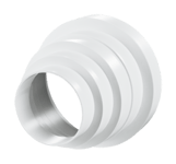 Adapter for runde rør Ø80/100/120/125/150 mm, hvit
