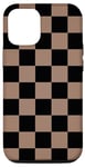iPhone 14 Pro Black and Brown Classic Checkered Big Checkerboard Case
