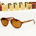 Gianni Versace 1996 Mens Vintage Brown Gold Sunglasses Meander MOD 535 COL 806