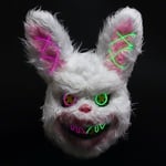 Desdfcer Halloweenmask, Läskig Halloweenmask för Kvinnor och Män, Halloween Kaninnamn Bunny Mask