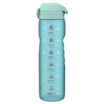 Ion8 1 Litre Water Bottle with Times to Drink, Leak Proof, Flip Lid, Carry Handle, Dishwasher Safe, BPA Free, Soft Touch Contoured Grip, Ideal for Gym, Health and Fitness, 32 oz, Sonic Blue