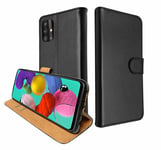 Sdtek Leather Wallet Flip Cover Case For Samsung Galaxy A51 (black)