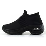 Stora Damskor med Luftkudde Flyknit Sportskor Halkskor Casual Skor Sockskor black 40
