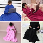 Warm Soft Coral Fleece Cuddle Snuggle Blanket With Sleeves F