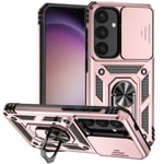 SKALO Samsung S24 Armor Hybrid Metallring Kameraslider - Roséguld Rosa guld