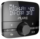 Pure Highway 400 In-Car DAB+/DAB Digital Radio FM Adapter with Bluetooth for Music Playback – DAB Car Radio Adapter/Transmitter and Bluetooth FM Transmitter, Black