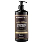 Kerargan - Après-Shampoing Anti-Chute à l'Huile de Ricin - Démêlant & Nourrissant pour Cheveux Secs et Cassants - Enrichi en Kératine et Huile d'Argan - Sans sulfate, GMO, huile minérale - 500ml