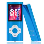 MYMAHDI Bluetooth 5.0 MP3 / MP4 Player with 32GB Memory Card, 1.8'' LCD Screen, Support Up to 128GB, Video/Voice Record/FM Radio/E-Book Reader/Photo Viewer Dark Blue