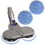 SPARES2GO Hard Floor Surface Polisher Scrubbing Cleaning Mop Tool Compatible with Dyson V6 Vacuum Cleaner + 2 Spare Pads