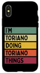 Coque pour iPhone X/XS Citation personnalisée humoristique I'm Toriano Doing Toriano Things