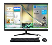 Acer Aspire C24-1700 Ordinateur Fixe Tout-en-Un, PC de Bureau, processeur Intel Core I3-1215U, Noir, ‎37,3 x 54,04 x 40,52 cm, 4,6 kg