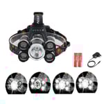 Stark Pannlampa LED CREE T6 Inkl Batterier och Laddare Svart