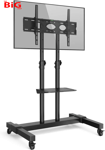 Tall  Mobile  TV  Stand  on  Wheels  Castors  for  Most  32 "- 80 "  Flat  Curve
