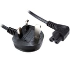 1.8m Power Cord UK Plug to Right Angle C5 Clover Leaf Lead Cable [008115]