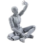 Actionfigur Ritmodell, Rittade Figurer För Artister Actionfigur Modell Människa Mannequin Man Kvinna Kit För Skissning, Måleri, Ritning, Konstnär Gray Male