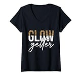 Womens Glow Getter Skin Glow Skincare Esthetician V-Neck T-Shirt