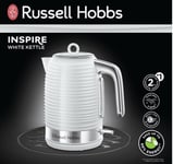 RUSSELL HOBBS Inspire Jug Kettle Fast Boil 1.7L 3KW Limescale Filter 24360 WHITE