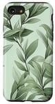 iPhone SE (2020) / 7 / 8 Sage green Leaves Botanical Plant Line Art Wildflower Floral Case