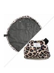 The Flat Lay Co. Leopard Print Open Flat Makeup Bag, Brown, Women