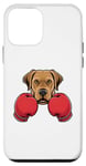 Coque pour iPhone 12 mini Chien labrador amusant kickboxing ou boxe