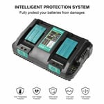 for Makita (UK Plug) DC18RD 14.4-18V LXT Twin Port Rapid Battery Charger